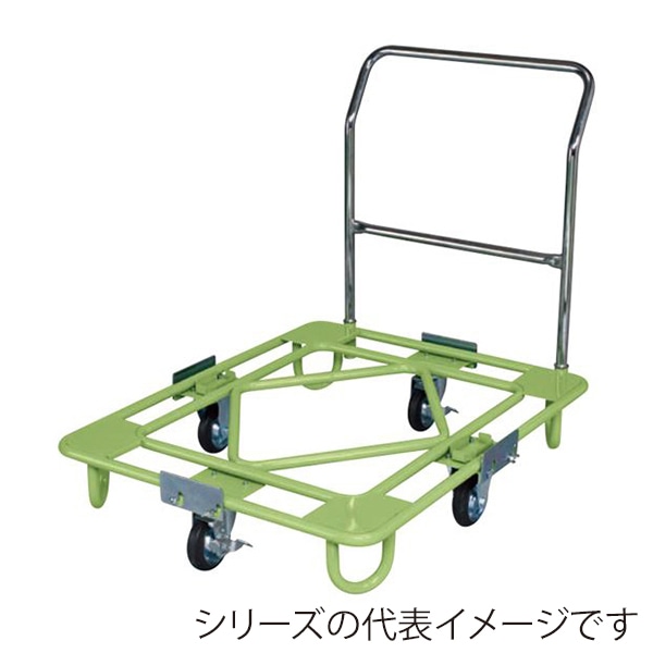 サカエ 自在移動回転台車 中量型 取手付タイプ ゴム車 グリーン RB-2TG 1台(ご注文単位1台)【直送品】