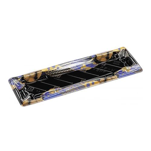エフピコ 寿司容器 輝ステージ 本体 1-8PK はな扇子青 50枚/袋（ご注文単位12袋）【直送品】