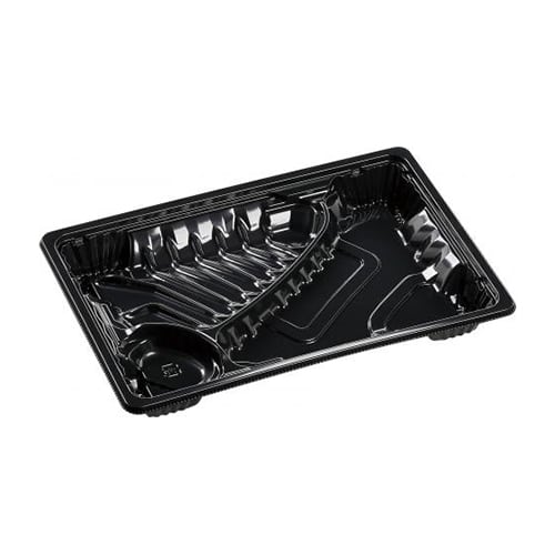 エフピコ 弁当容器 MSDアコード 本体 23-16-2 黒 50枚/袋(ご注文単位16袋)【直送品】