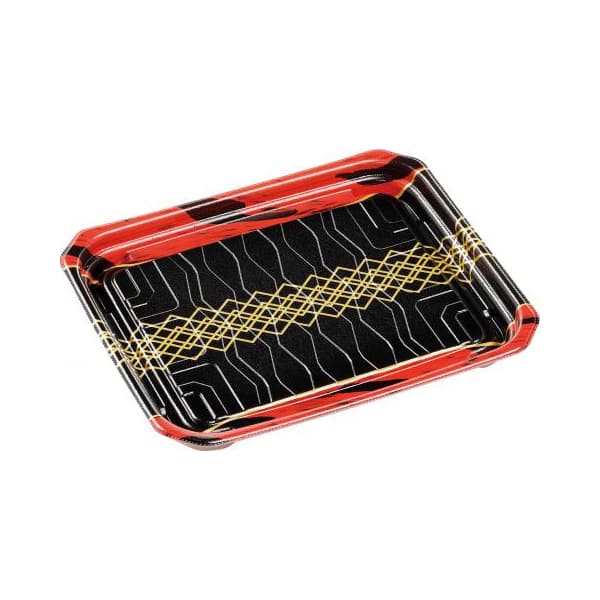 エフピコ 惣菜容器 MFPパシオ 本体 23-19 チア黒赤 50枚/袋（ご注文単位9袋）【直送品】