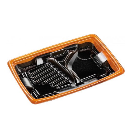 エフピコ 弁当容器 MFPアリオン 本体 22-15-2 茶フチ黒N 50枚/袋(ご注文単位18袋)【直送品】