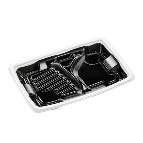 エフピコ 弁当容器 MFPアリオン 本体 22-15-2 白フチ黒N 50枚/袋(ご注文単位18袋)【直送品】