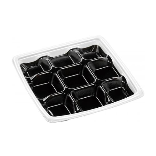エフピコ 弁当容器 MFPアリオン 本体 20-20-2 白フチ黒N 50枚/袋(ご注文単位16袋)【直送品】