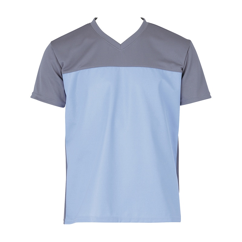 入浴介護Tシャツ 403340 M ブルー 1枚(ご注文単位1枚)【直送品】