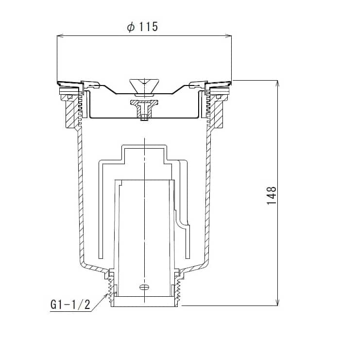スギコ産業 小型ゴミ収納器付防臭排水トラップ 40A A蓋 TA4715-TO-196A(S) 1個(ご注文単位1個)【直送品】