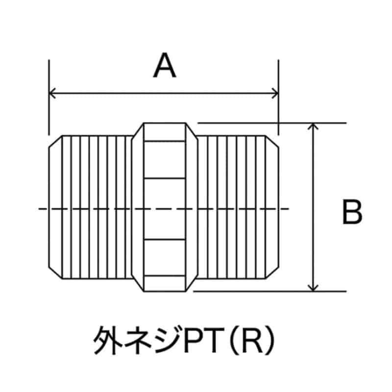 スギコ産業 ポリプロピレン製管継手 六角ニップル 25A AA1524-TO-239-25 1個（ご注文単位1個）【直送品】