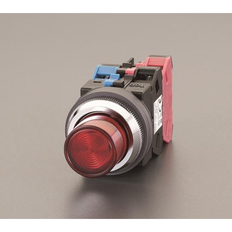 エスコ EA940DA-33A AC/DC24V押ボタンスイッチ(LED照光赤) 1個(ご注文単位1個)【直送品】