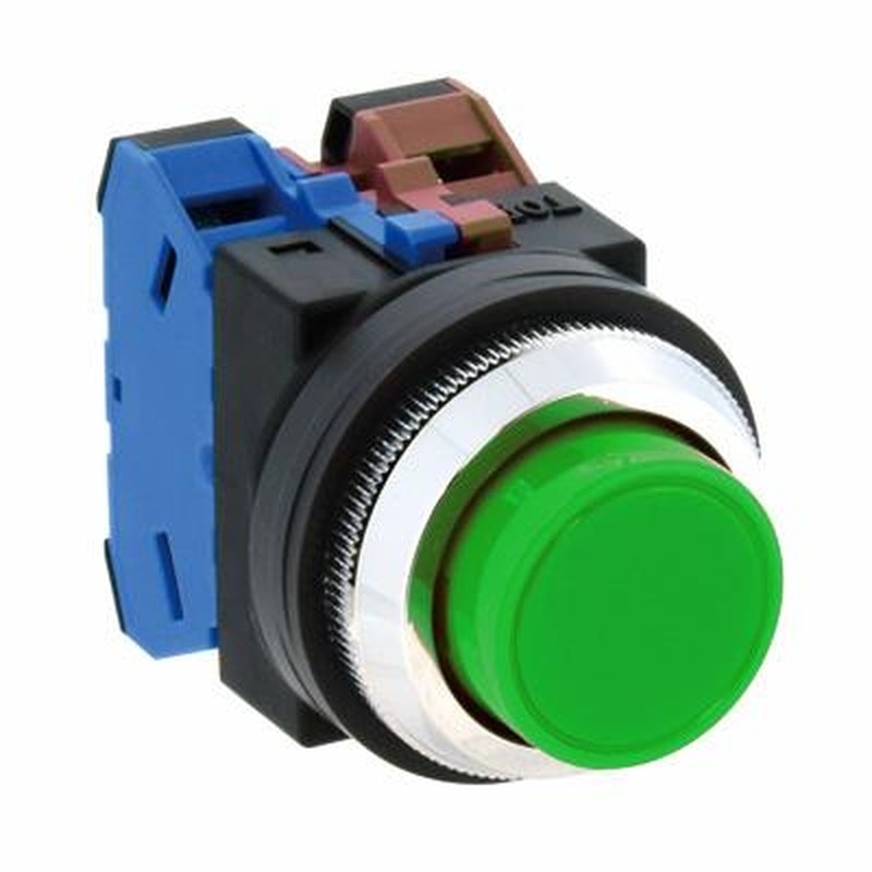 エスコ EA940D-12BA 1b/30mm押しボタンスイッチ(突型/緑) 1個(ご注文単位1個)【直送品】