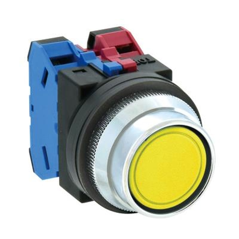 エスコ EA940D-24A 1a-1b/30mm押しボタンスイッチ(突型フルガード/黄) 1個(ご注文単位1個)【直送品】