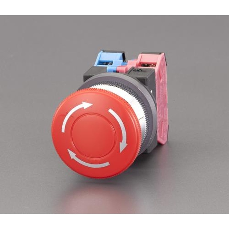エスコ EA940D-40A 1a-1b/30mmプッシュロックターンリセットスイッチ(赤) 1個(ご注文単位1個)【直送品】