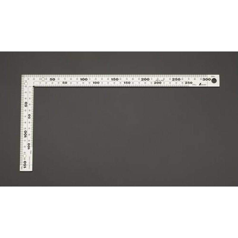 エスコ EA720YV-11 150x300mm厚手幅広シルバー曲尺(マグネット付) 1個(ご注文単位1個)【直送品】