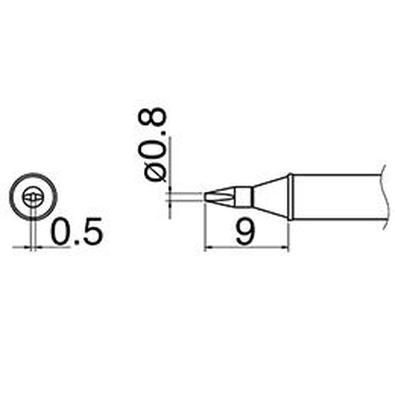 エスコ EA304AL-13 φ0.8mm交換用こて先(EA304AL用) 1個（ご注文単位1個）【直送品】
