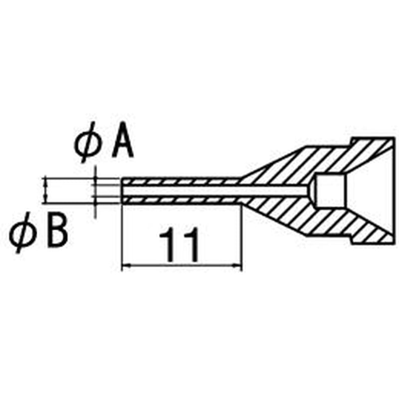 エスコ EA323MA-25 φ1.6/φ3.0mm交換用ノズル(EA323MA-1用) 1個（ご注文単位1個）【直送品】