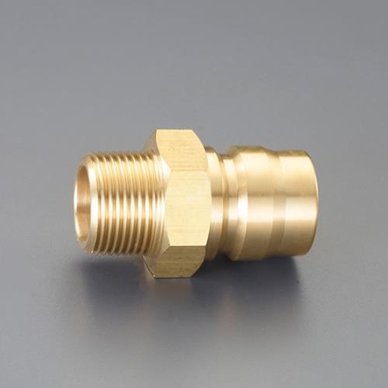 エスコ EA140AD-10 R1・1/4”雄ねじプラグ(中圧用/真鍮) 1個(ご注文単位1個)【直送品】