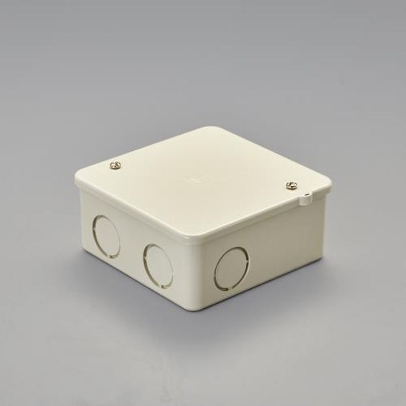 エスコ EA947HB-66 中形四角アウトレットボックス(深型/ノック付/ベージュ) 1個(ご注文単位1個)【直送品】