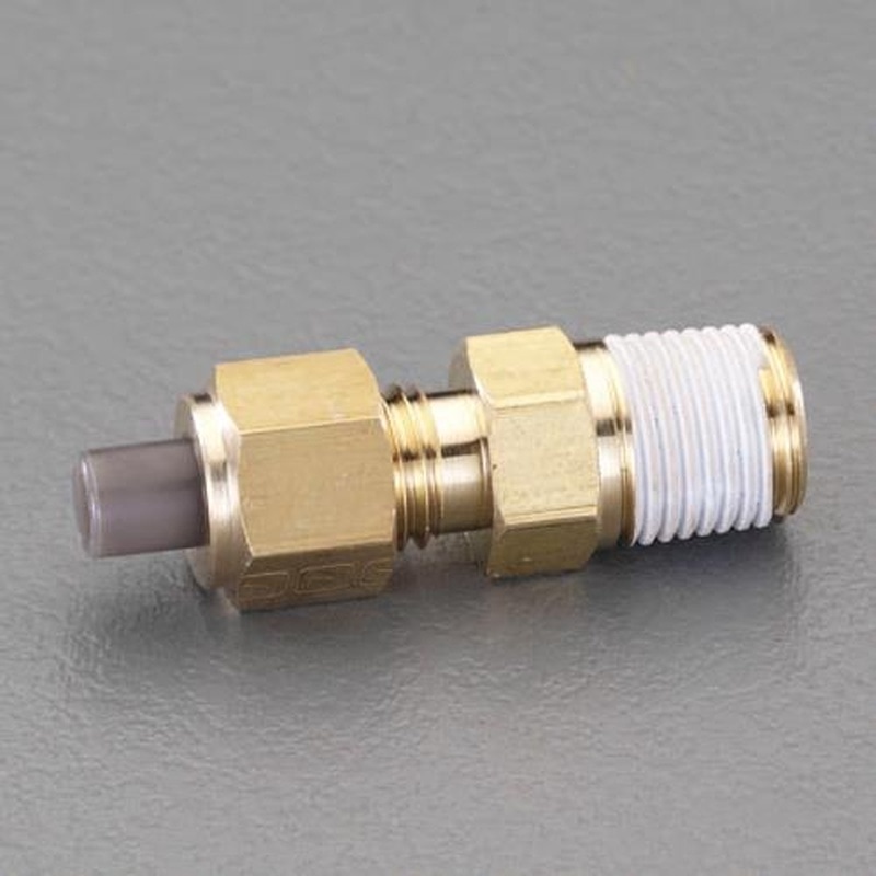 エスコ EA425LA-42 R1/8”x4mmユニオン(ハーフ/黄銅製) 1個(ご注文単位1個)【直送品】