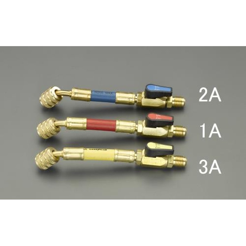 エスコ EA104TJ-1A 15cm/R32R410Aボールバルブ付チャージホース(赤) 1個（ご注文単位1個）【直送品】