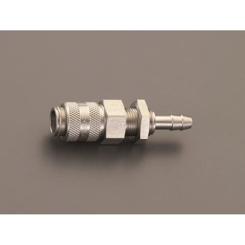 エスコ EA140GJ-506 6mmウレタンホースカップリング(隔壁/ステンレス/ワンプッシュ) 1個（ご注文単位1個）【直送品】