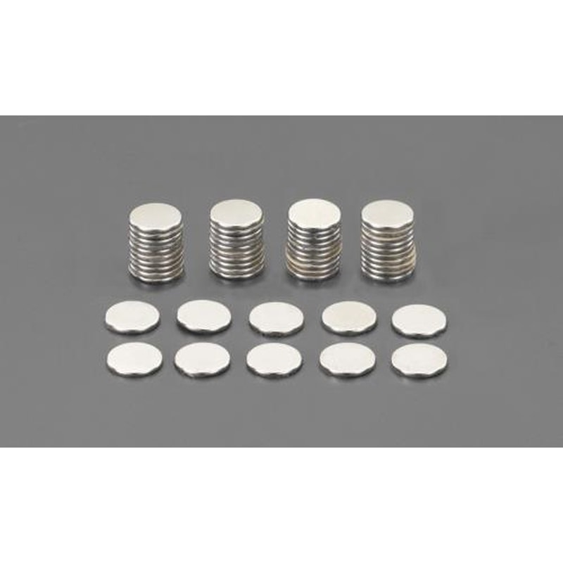 エスコ EA781EE-34 φ12x1.0mmマグネット/N極(粘着付/50個) 1個(ご注文単位1個)【直送品】