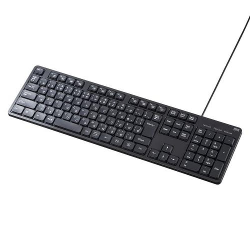 エスコ EA764AB-221A 423x122x30mmキーボード(テンキー付・薄型/黒) 1個(ご注文単位1個)【直送品】