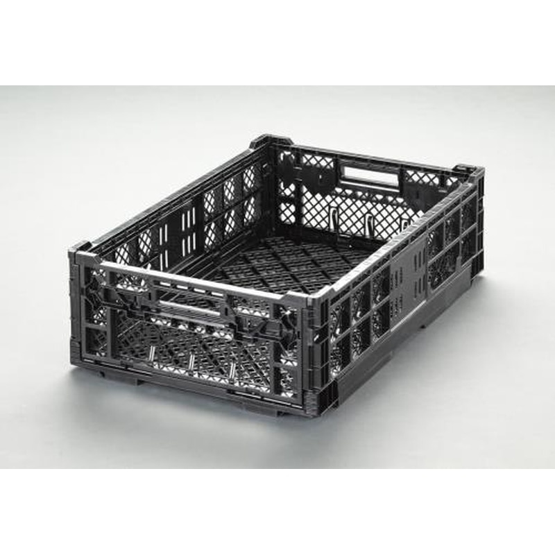 エスコ EA506AK-53 600x400x220mm/41.9L折畳コンテ(黒) 1個（ご注文単位1個）【直送品】