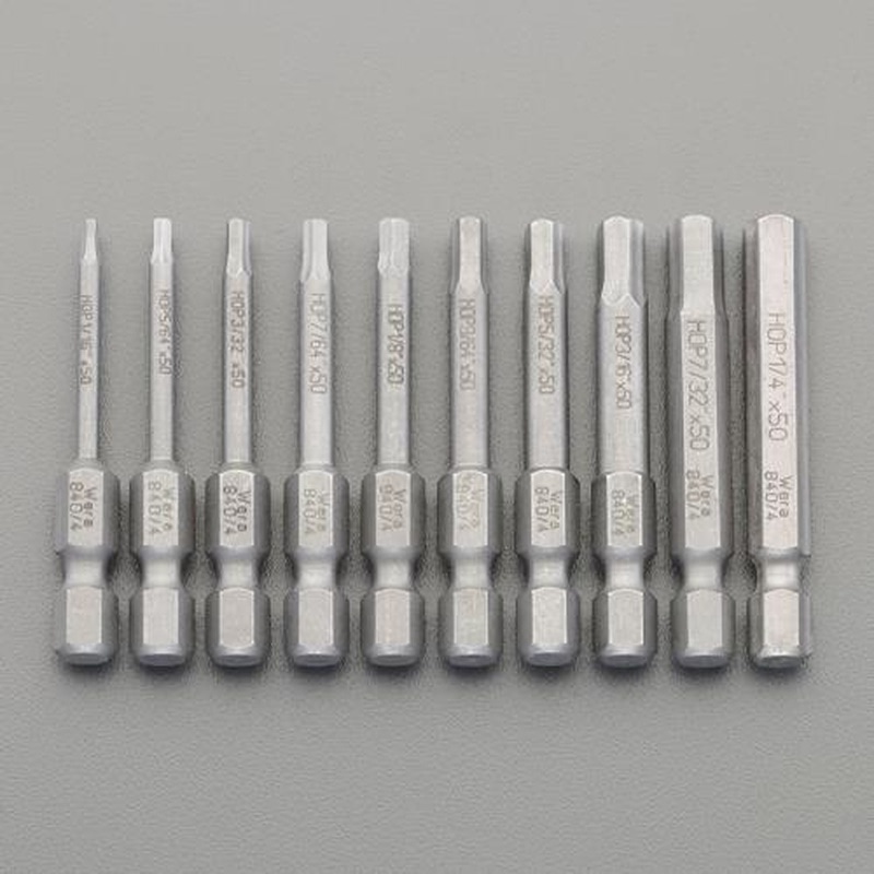 エスコ EA611GR-220 10本組［Hex-Plus]ドライバービット(インチ) 1個（ご注文単位1個）【直送品】