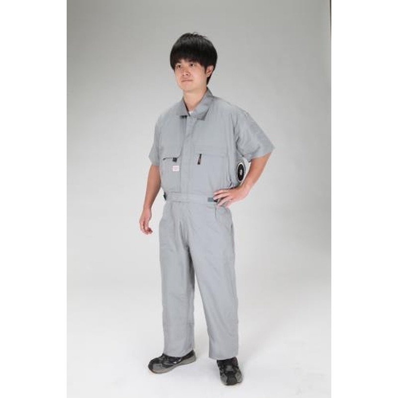 エスコ EA996AM-112[L]空調継ぎ作業服(送風ファン付/半袖グレー) 1個（ご注文単位1個）【直送品】