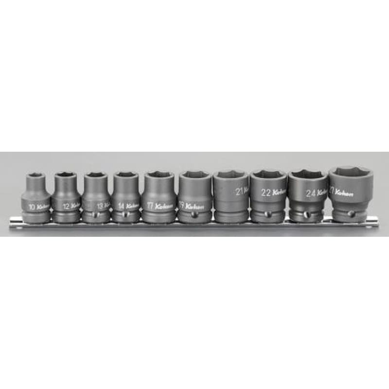 エスコ EA164DH 1/2”DR/10-27mmインパクトソケットセット(10個組/薄肉) 1個（ご注文単位1個）【直送品】