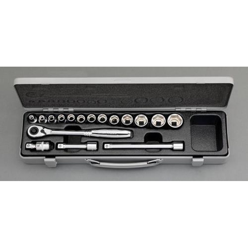 エスコ EA618J-3 3/8”DRソケットレンチセット 1個(ご注文単位1個)【直送品】