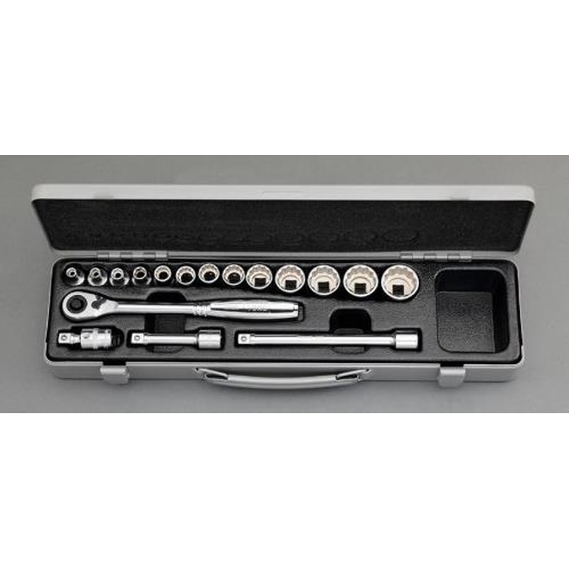 エスコ EA618J-7 3/8”DRソケットレンチセット 1個(ご注文単位1個)【直送品】