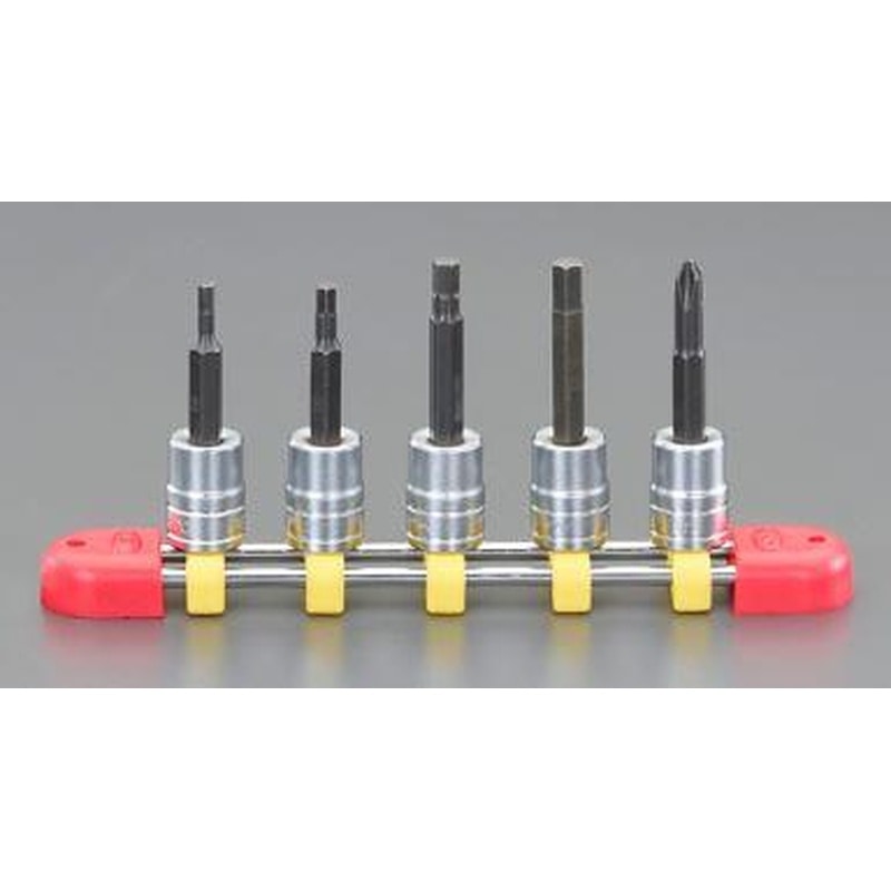 エスコ EA618NR-20 1/4”DR/+No,2x六角3-6mmビットソケットセット(5個組) 1個(ご注文単位1個)【直送品】