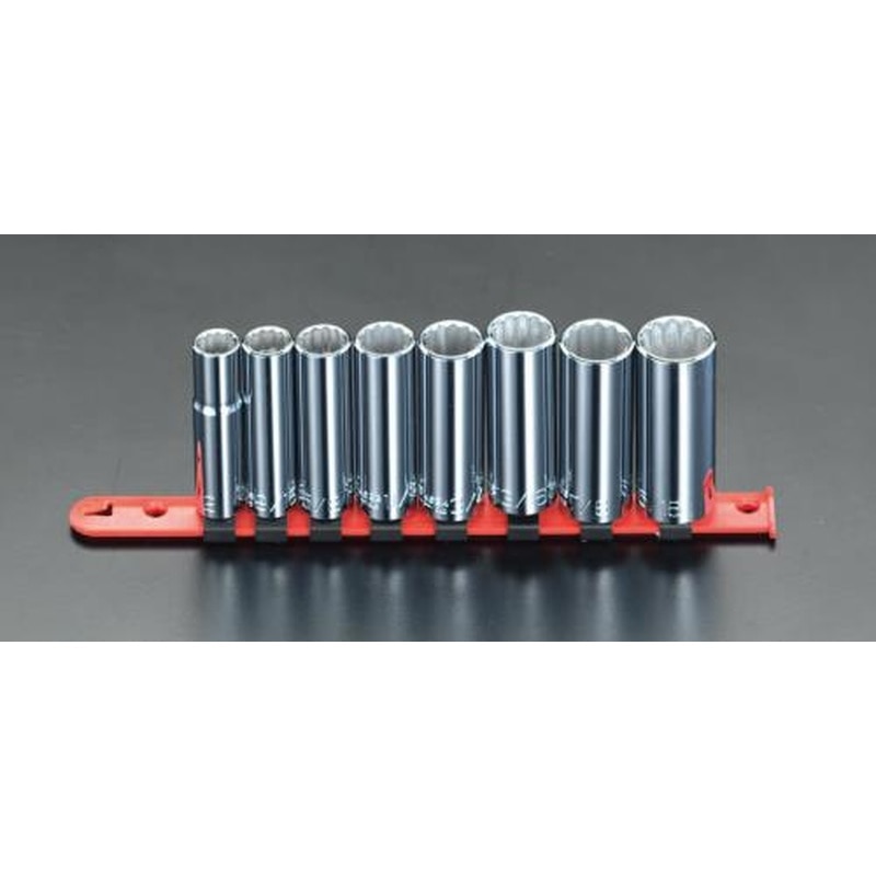 エスコ EA618XB-100 1/2”DR/8個組ディープソケット(インチサイズ) 1個(ご注文単位1個)【直送品】