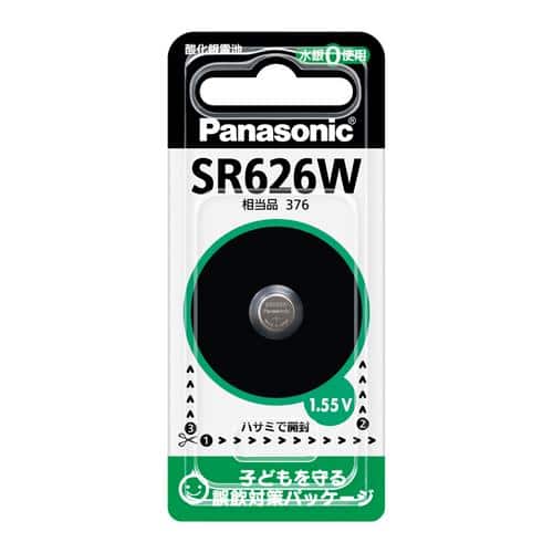 エスコ EA758YE-6 (SR626W) 1.55V 酸化銀電池 1個 (ご注文単位1個)【直送品】