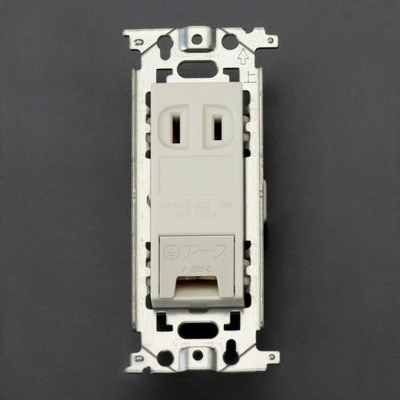 エスコ EA940CE-121A 125V/15A埋込コンセント(1口/アース付) 1個(ご注文単位1個)【直送品】