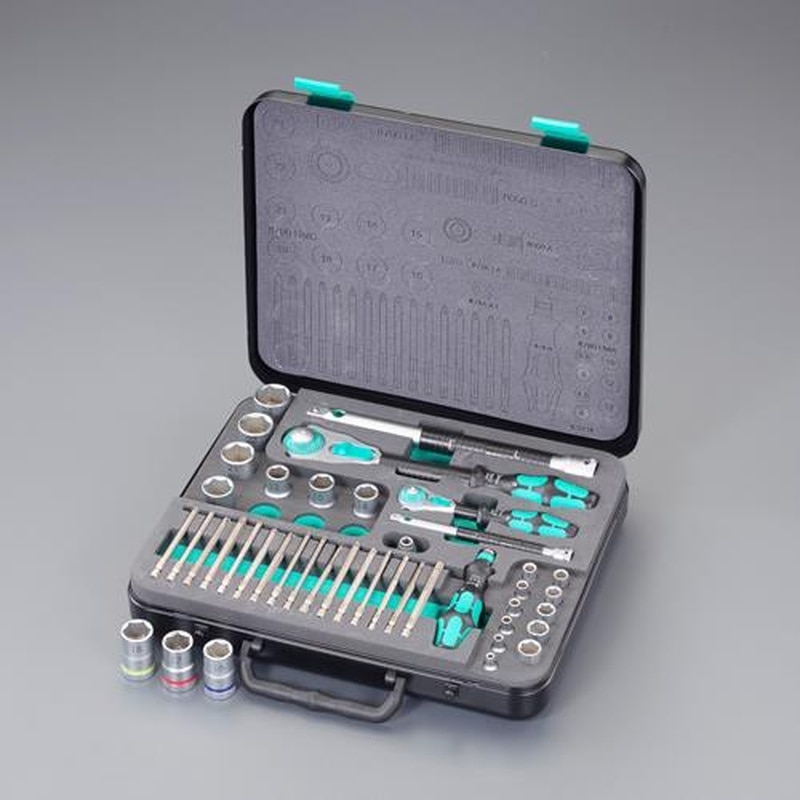 エスコ EA617AH-215 1/4”・1/2”DR/43点ソケットレンチセット(ZYKLOP) 1個(ご注文単位1個)【直送品】