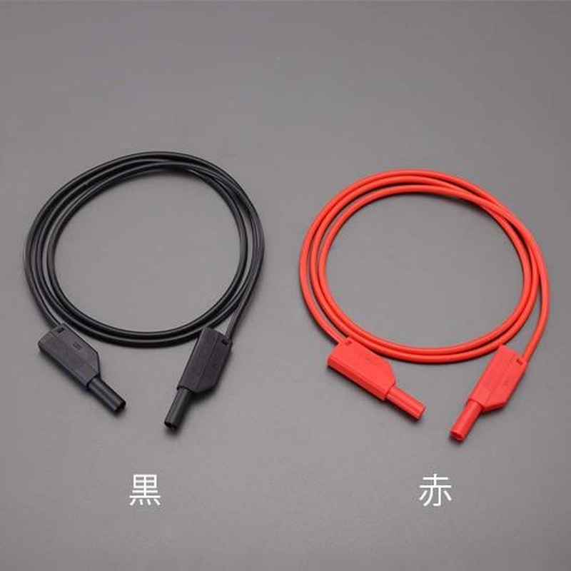 エスコ EA707NC-31 500mmテストリード(スタック接続可能/黒) 1個(ご注文単位1個)【直送品】