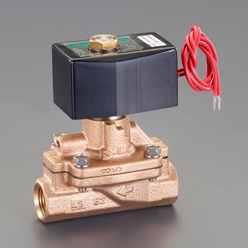 エスコ EA153HB-12 AC200V・Rc1/4”2方向電磁弁(パイロット式) 1個（ご注文単位1個）【直送品】