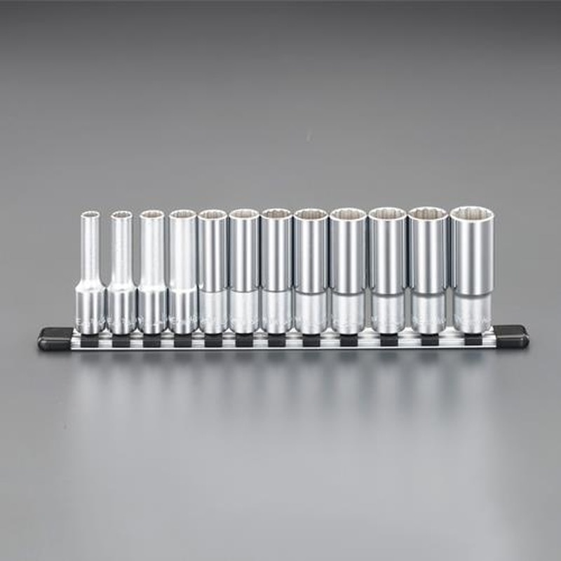 エスコ EA618KN-2 1/2”DRディープソケットセット(インチ/十二角) 1個(ご注文単位1個)【直送品】