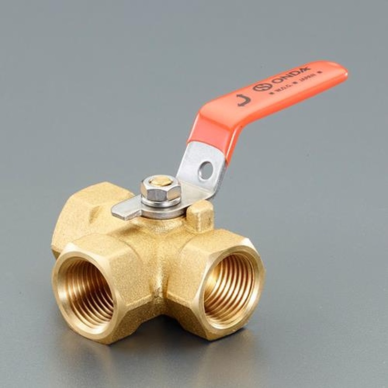 エスコ EA470AT-2 Rc1/4”三方ボールバルブ(真鍮製) 1個(ご注文単位1個)【直送品】