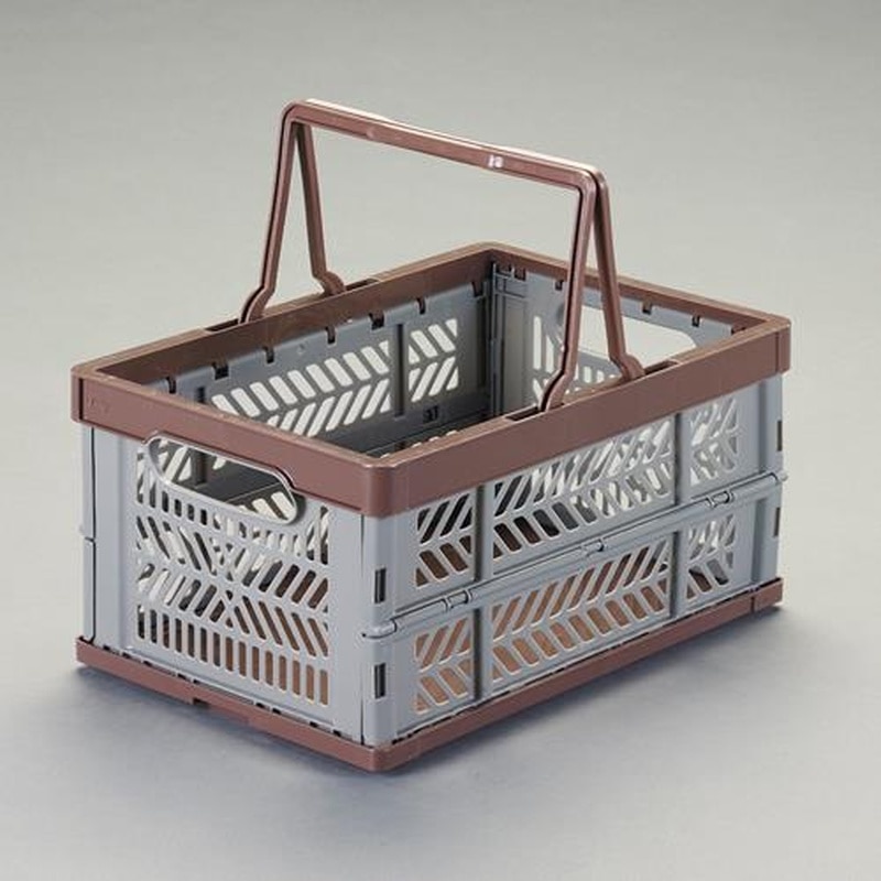 エスコ EA506AK-56 388x266x200mm/15L折畳コンテナ(取手付/維・茶) 1個(ご注文単位1個)【直送品】