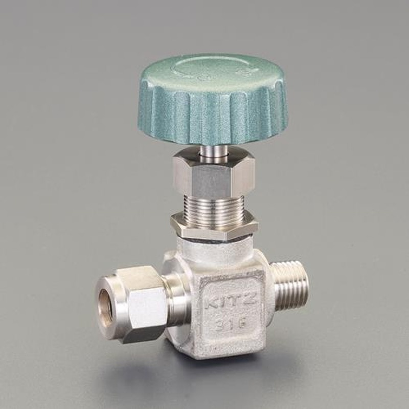 エスコ EA470CN-502 3/8”xR1/4”ニードルバルブ(ステンレス製) 1個(ご注文単位1個)【直送品】