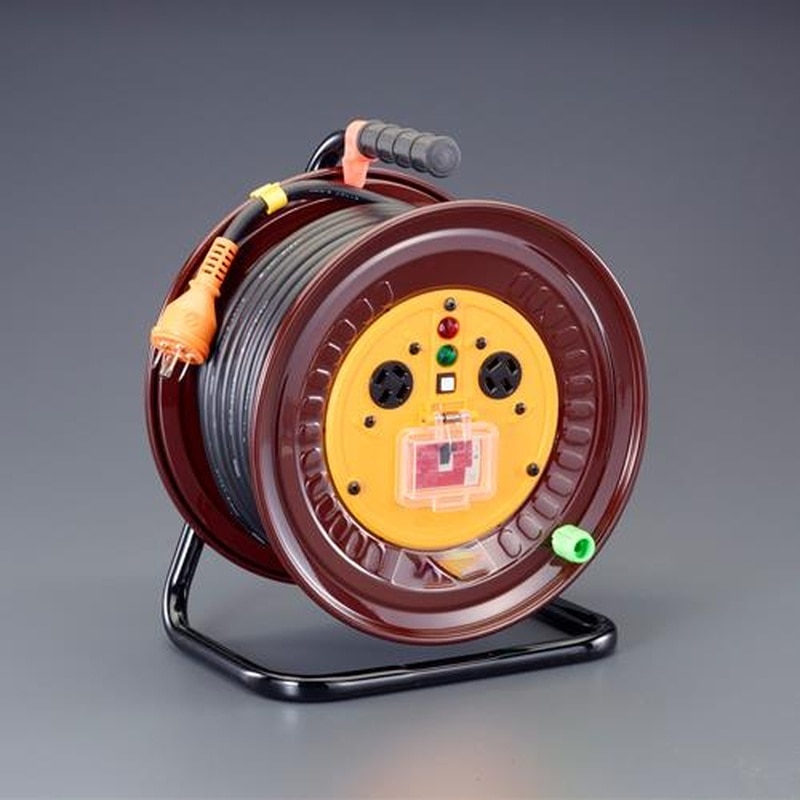 エスコ EA815DY-3A AC200Vx30mコードリール(三相・過負荷漏電遮断) 1個(ご注文単位1個)【直送品】