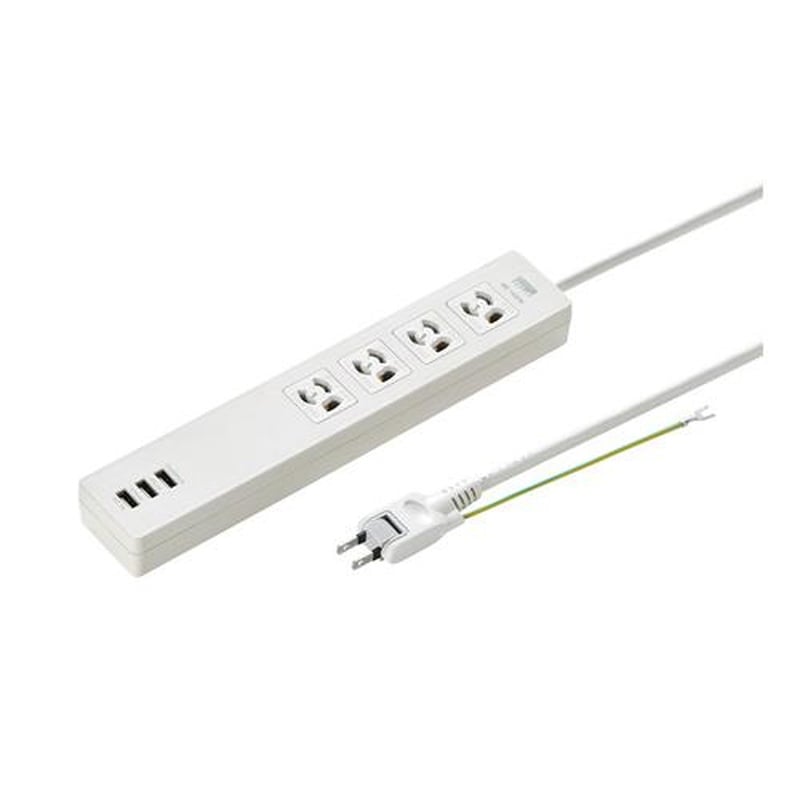 エスコ EA815GM-242 AC125V/4Aタップ(USB充電ポート3個付) 1個(ご注文単位1個)【直送品】