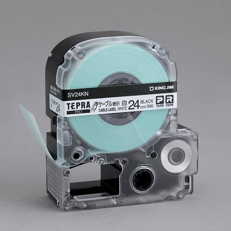 エスコ EA761DF-301 24mmテープカセット(ケーブル表示ラベル/白) 1個(ご注文単位1個)【直送品】