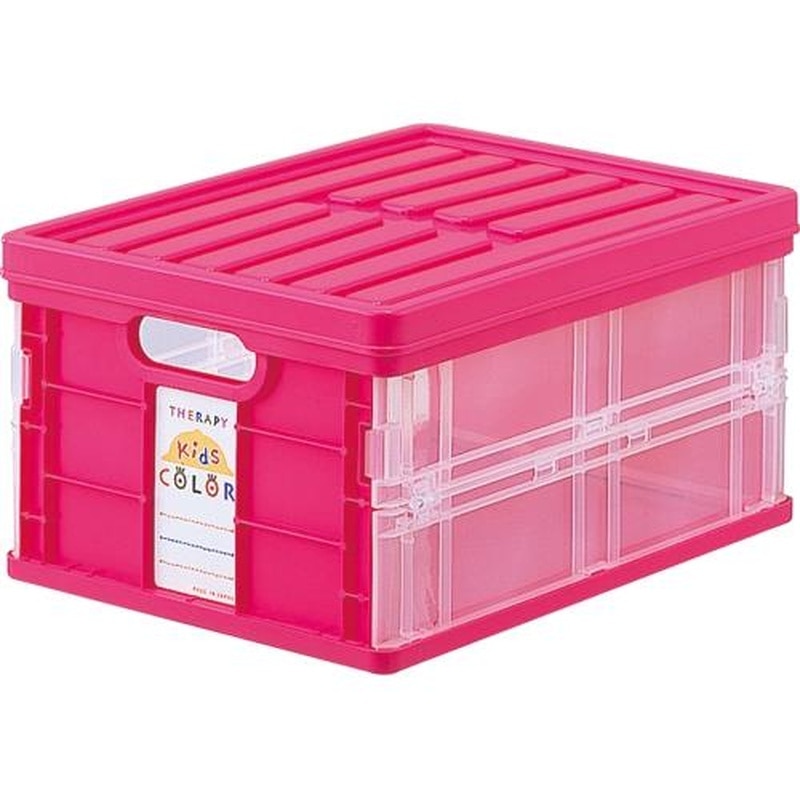 エスコ EA506AJ-24 258x358x177mm/11.8L折畳コンテナ(ピンク) 1個(ご注文単位1個)【直送品】