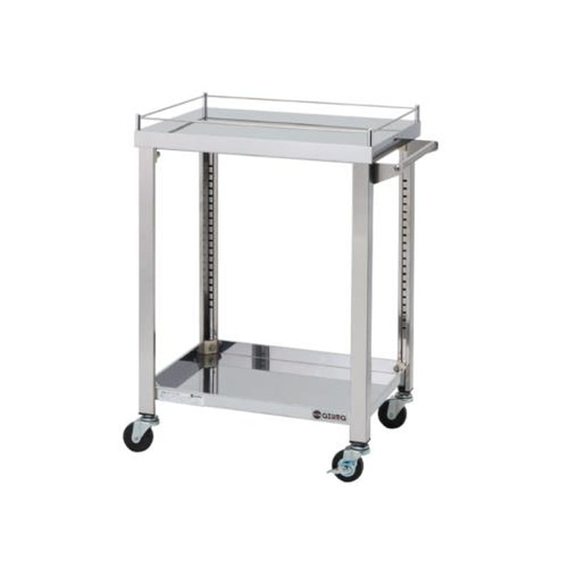 エスコ EA956NA-61 600x450x800mm/100kgワゴン(二段/ステンレス製) 1個(ご注文単位1個)【直送品】