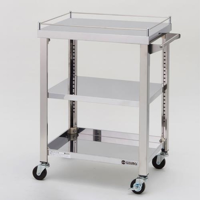 エスコ EA956NA-71 600x450x800mm/100kgワゴン(三段/ステンレス製) 1個(ご注文単位1個)【直送品】