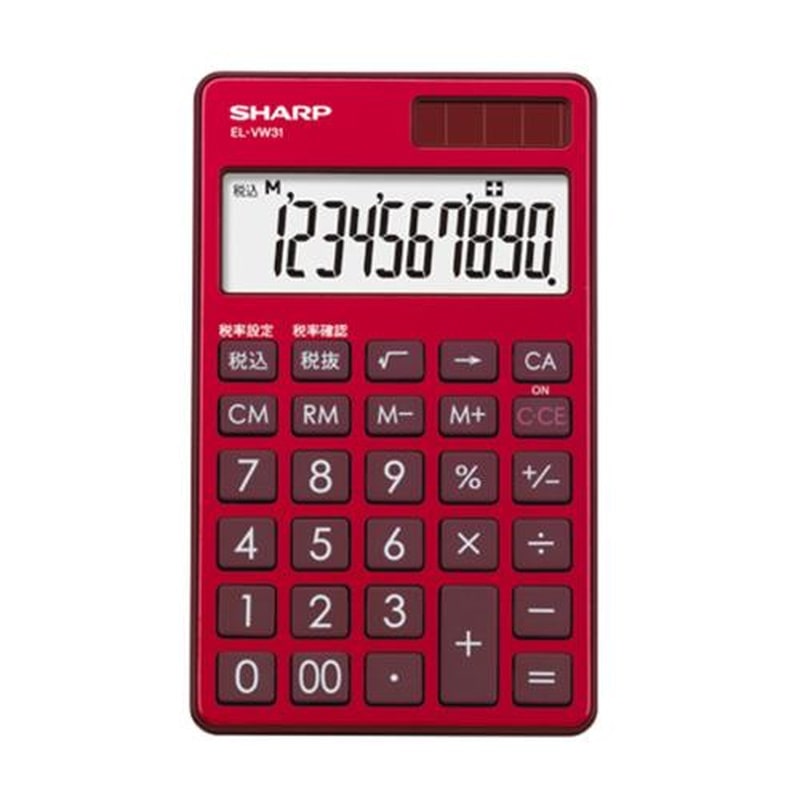 エスコ EA761GD-55 10桁計算機(レッド) 1個(ご注文単位1個)【直送品】
