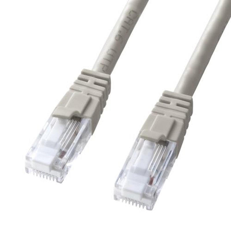 エスコ EA764BB-240 0.2mLANケーブル(CAT6/つめ折れ防止/ライトグレー) 1個(ご注文単位1個)【直送品】