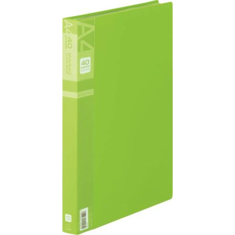 エスコ EA762CC-73 A4/S型クリアーブック(40枚/緑) 1個（ご注文単位1個）【直送品】
